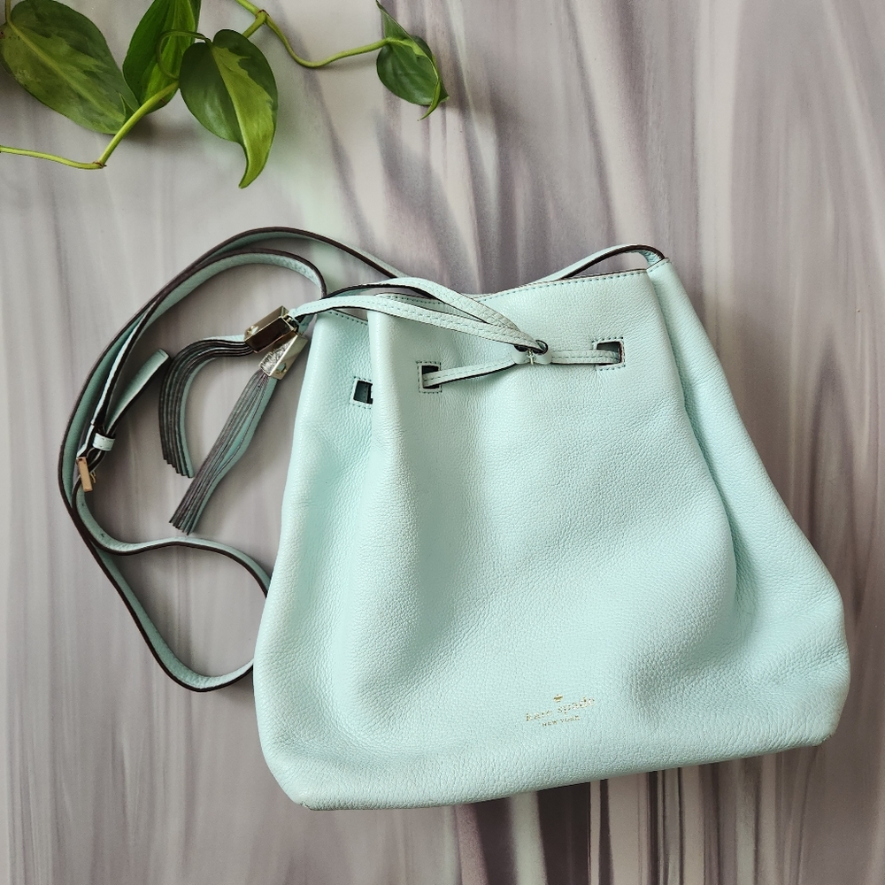 ♠️ Kate Spade Grey Street Cooper Bucket Bag Robin's Egg Blue Teal